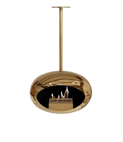 Cheminée bio-éthanol Le Feu Chromed Rose Gold Sky, suspendue