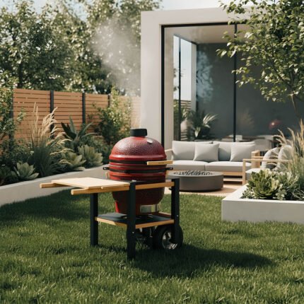 Barbecue kamado Outr Roll Egg + L56, avec chariot et table latérale