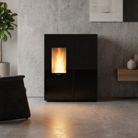 Poêle à granulés canalisable extra-plat Sharon Plus, 10 kW