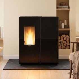 Poêle à granulés canalisable Sharon Plus CX, 10 kW + kit ventouse