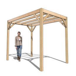 Kit pergola moderne 2 m x 3 m en Douglas raboté